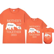 Mommy and Me Tshirt Baby Bodysuit Happy Mother's Day 2023 Name Custom T-shirts