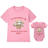 Mommy and Me Tshirt Baby Bodysuit Our First Mother's Day Together Sloths 2023 T-shirts