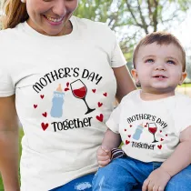 Mommy and Me Tshirt Baby Bodysuit Happy Mother's Day Together T-shirts