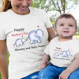 Mommy and Me Tshirt Baby Bodysuit Happy Mother's Day Name Custom T-shirts