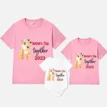 Mommy and Me Tshirt Baby Bodysuit Happy Mother's Day Together 2023 Deers T-shirts