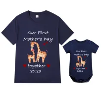 Mommy and Me Tshirt Baby Bodysuit Our First Mother's Day Together 2023 T-shirts