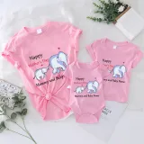 Mommy and Me Tshirt Baby Bodysuit Happy Mother's Day Name Custom T-shirts