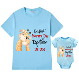 Mommy and Me Tshirt Baby Bodysuit Our First Mother's Day Together 2023 Deers T-shirts