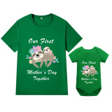 Mommy and Me Tshirt Baby Bodysuit Our First Mother's Day Together Sloths T-shirts