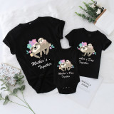 Mommy and Me Tshirt Baby Bodysuit Happy Mother's Day Together Sloths T-shirts