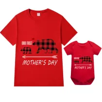 Mommy and Me Tshirt Baby Bodysuit Our First Mother's Day Bears T-shirts