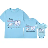 Mommy and Me Tshirt Baby Bodysuit Happy Mother's Day Name Custom T-shirts