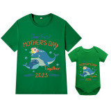 Mommy and Me Tshirt Baby Bodysuit Our First Mother's Day Together 2023 Whales T-shirts