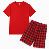 Christmas Matching Family Pajamas Red Short Personalized Custom Design Christmas Pajamas Set With Dog Cloth