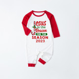 2023 Christmas Matching Family Pajamas Jesus Is The Reason For The Season Red Pajamas Set