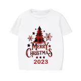 2023 Christmas Matching Family Pajamas Christmas Tree White Short Pajamas Set With Baby Bodysuit