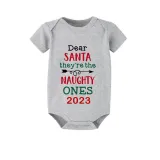 2023 Christmas Matching Family Pajamas They Are the Naughty Ones Gray Pajamas Set With Baby Pajamas