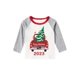 2023 Christmas Matching Family Pajamas Red Plaid Truck with Christmas Tree Red Pajamas Set With Baby Pajamas