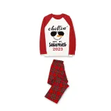2023 Christmas Matching Family Pajamas Chillin With My Snowmies Sunglass Snowman Red Pajamas Set