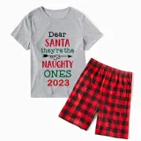 2023 Christmas Matching Family Pajamas They Are the Naughty Ones Gray Pajamas Set With Baby Pajamas