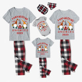 2023 Christmas Family Matching Pajamas Hanging With My Gnomies Gray Short Pajamas Set
