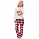 2023 Christmas Matching Family Pajamas Exclusive Design It is The Wonderful Time Red Pajamas Set