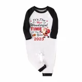 2023 Christmas Matching Family Pajamas Exclusive Design It is The Wonderful Time Red Pajamas Set