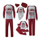 2023 Christmas Matching Family Pajamas Exclusive Design Wonderful Time Gray Pajamas Set