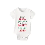 2023 Christmas Matching Family Pajamas They Are the Naughty Ones Gray Pajamas Set With Baby Pajamas