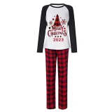 2023 Christmas Matching Family Pajamas Christmas Tree White Pajamas Set With Baby Bodysuit