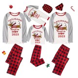 2023 Christmas Matching Family Pajamas Dachshund Through The Snow White Pajamas Set
