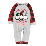 2023 Christmas Matching Family Pajamas Hanging With My Gnomies Gray Pajamas Set