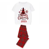 2023 Christmas Matching Family Pajamas Christmas Tree White Short Pajamas Set With Baby Bodysuit