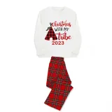 2023 Christmas Matching Family Pajamas Christmas With My Tribe Gray Pajamas Set