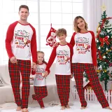 2023 Christmas Matching Family Pajamas Exclusive Design It is The Wonderful Time Red Pajamas Set