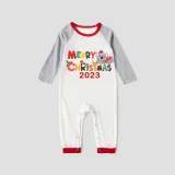 2023 Christmas Matching Family Pajamas Exclusive Design Cartoon Elephant Merry Christmas Red Pajamas Set
