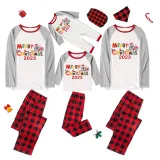 2023 Christmas Matching Family Pajamas Exclusive Design Cartoon Elephant Merry Christmas Red Pajamas Set