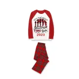2023 Christmas Matching Family Pajamas Exclusive Design Wonderful Time Red Pajamas Set