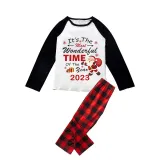 2023 Christmas Matching Family Pajamas Exclusive Design It is The Wonderful Time Red Pajamas Set
