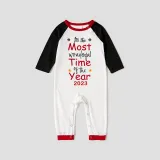 2023 Christmas Matching Family Pajamas Exclusive Design It Is Wonderful Time Gray Pajamas Set