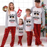 2023 Christmas Matching Family Pajamas Chillin With My Snowmies Sunglass Snowman Red Pajamas Set