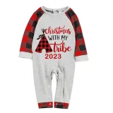 2023 Christmas Matching Family Pajamas Christmas With My Tribe Gray Pajamas Set
