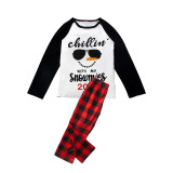 2023 Christmas Matching Family Pajamas Chillin With My Snowmies Sunglass Snowman Red Pajamas Set