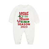 2023 Christmas Matching Family Pajamas Jesus Is The Reason For The Season Red Pajamas Set