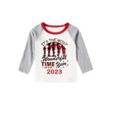 2023 Christmas Matching Family Pajamas Exclusive Design Wonderful Time Red Pajamas Set