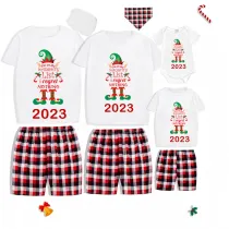2023 Christmas Matching Family Pajamas Exclusive Design Naughty List Elf Short Pajamas Set