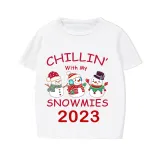 2023 Christmas Matching Family Pajamas Exclusive Design Chillin With My 3 Snowmies Short Pajamas Set