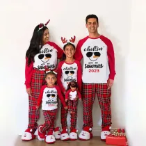 2023 Christmas Matching Family Pajamas Chillin With My Snowmies Sunglass Snowman Red Pajamas Set