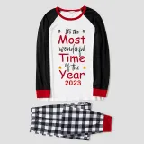 2023 Christmas Matching Family Pajamas Exclusive Design It Is Wonderful Time Gray Pajamas Set
