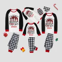 2023 Christmas Matching Family Pajamas Exclusive Design Wonderful Time Gray Pajamas Set
