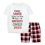 2023 Christmas Matching Family Pajamas They Are the Naughty Ones Gray Pajamas Set With Baby Pajamas