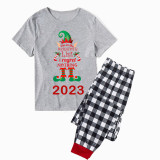 2023 Christmas Matching Family Pajamas Exclusive Design Naughty List Elf Gray Short Pajamas Set