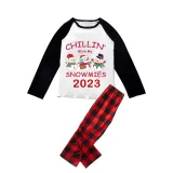 2023 Christmas Matching Family Pajamas Exclusive Design Chillin With My 3 Snowmies White Pajamas Set