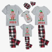 2023 Christmas Matching Family Pajamas Exclusive Design Naughty List Elf Gray Short Pajamas Set